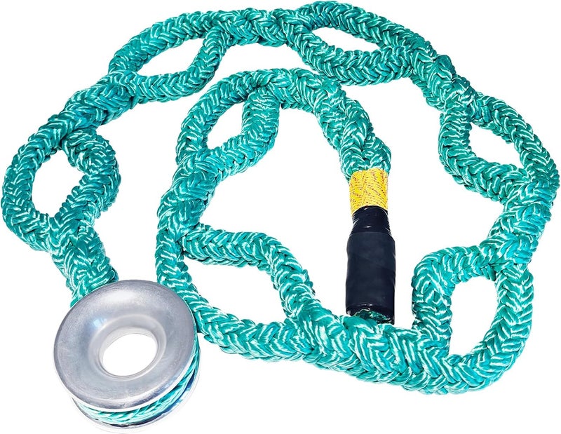 Wixeeua Ring Sling Rope 3/4×6' Arboart Rope Sling, 28mm Inner Diameter Aluminum Rigging Ring, 7-Hole Adjustable Rigging Block Sling, 6FT,14,600 lbs MBS - Image 1